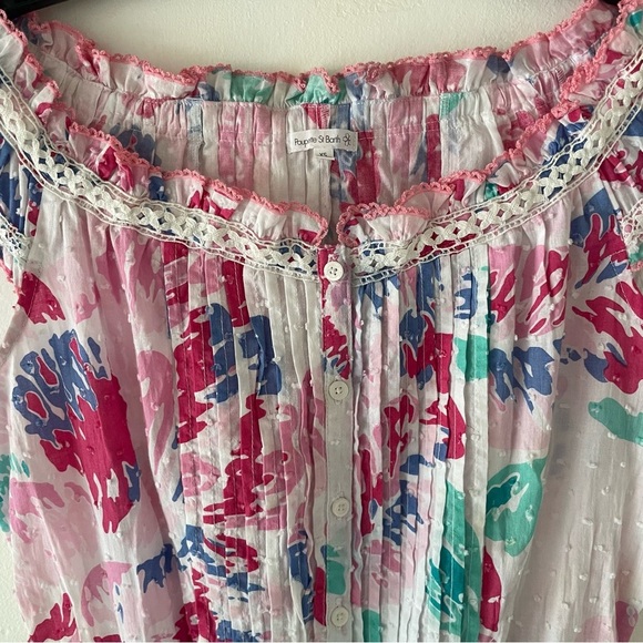 Poupette St Barth Mini Dress Alba Ct Pm in Pink Macro Peony 37528 - Picture 4 of 13